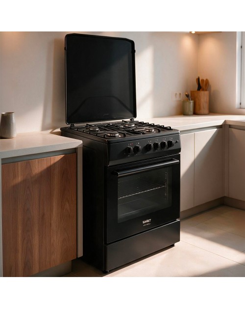 Cucina a Gas Tremiti 60x60 cm Nera con Forno a Gas 70 Litri e Grill Elettrico Classe A Samet Indomita Line