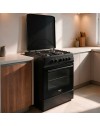 Cucina a Gas Tremiti 60x60 cm Nera con Forno a Gas 70 Litri e Grill Elettrico Classe A Samet Indomita Line