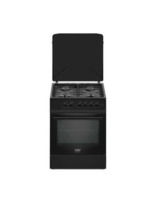Cucina a Gas Tremiti 60x60 cm Nera con Forno a Gas 70 Litri e Grill Elettrico Classe A Samet Indomita Line