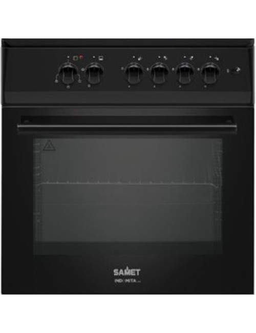 Cucina a Gas Tremiti 60x60 cm Nera con Forno a Gas 70 Litri e Grill Elettrico Classe A Samet Indomita Line