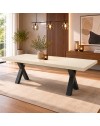 Tavolo Allungabile Milonga480 180 cm con Piano Cashmere e Gambe Incrociate Antracite