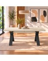 Tavolo Allungabile Milonga480 180 cm con Piano Cashmere e Gambe Incrociate Antracite