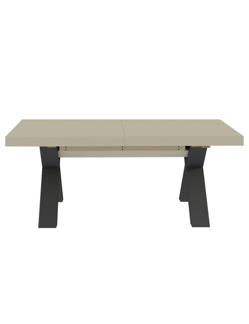 Tavolo Allungabile Milonga480 180 cm con Piano Cashmere e Gambe Incrociate Antracite