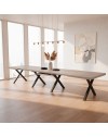 Tavolo Allungabile Milonga480 180 cm con Piano Olmo e Gambe Incrociate Antracite