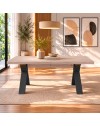 Tavolo Allungabile Milonga480 180 cm con Piano Olmo e Gambe Incrociate Antracite
