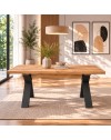 Tavolo Allungabile Milonga480 180 cm con Piano Rovere Nodato e Gambe Incrociate Antracite