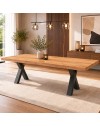 Tavolo Allungabile Milonga480 180 cm con Piano Rovere Nodato e Gambe Incrociate Antracite