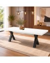 Tavolo Allungabile Milonga480 180 cm con Piano Bianco Spatolato e Gambe Incrociate Antracite