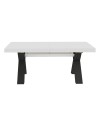 Tavolo Allungabile Milonga480 180 cm con Piano Bianco Spatolato e Gambe Incrociate Antracite