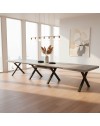 Tavolo Allungabile Milonga480 180 cm con Piano Cemento e Gambe Incrociate Antracite