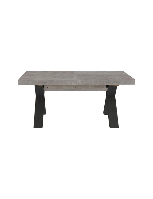 Tavolo Allungabile Milonga480 180 cm con Piano Cemento e Gambe Incrociate Antracite