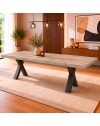 Tavolo Allungabile Milonga480 180 cm con Piano Gordon beige e Gambe Incrociate Antracite