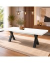 Tavolo Allungabile Milonga410 160 cm con Piano Bianco Spatolato e Gambe Incrociate Antracite