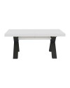Tavolo Allungabile Milonga410 160 cm con Piano Bianco Spatolato e Gambe Incrociate Antracite