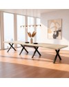 Tavolo Allungabile Milonga410 160 cm con Piano Cashmere e Gambe Incrociate Antracite