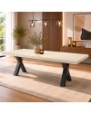 Tavolo Allungabile Milonga410 160 cm con Piano Cashmere e Gambe Incrociate Antracite