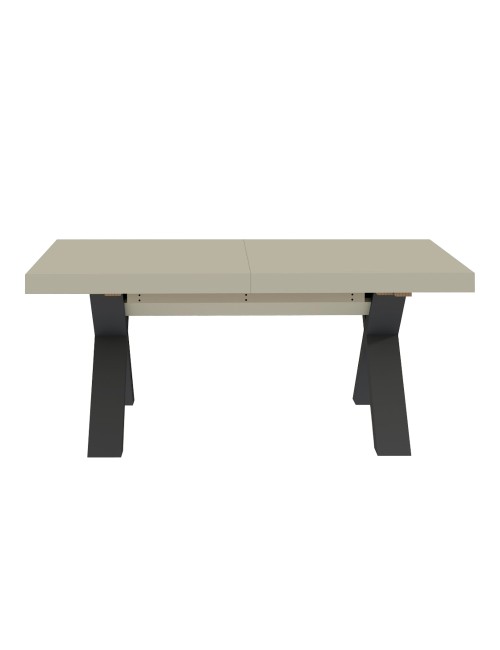 Tavolo Allungabile Milonga410 160 cm con Piano Cashmere e Gambe Incrociate Antracite