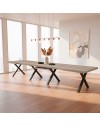 Tavolo Allungabile Milonga410 160 cm con Piano Olmo e Gambe Incrociate Antracite