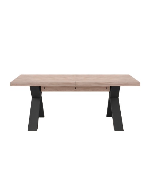 Tavolo Allungabile Milonga410 160 cm con Piano Olmo e Gambe Incrociate Antracite