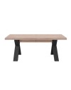 Tavolo Allungabile Milonga410 160 cm con Piano Olmo e Gambe Incrociate Antracite