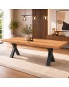 Tavolo Allungabile Milonga410 160 cm con Piano Rovere nodato e Gambe Incrociate Antracite