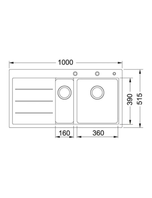 Lavello cucina 2 vasche Franke TFF651 Mythos Fusion da incasso bianco 100x50.5 cm. gocciolatoio destro