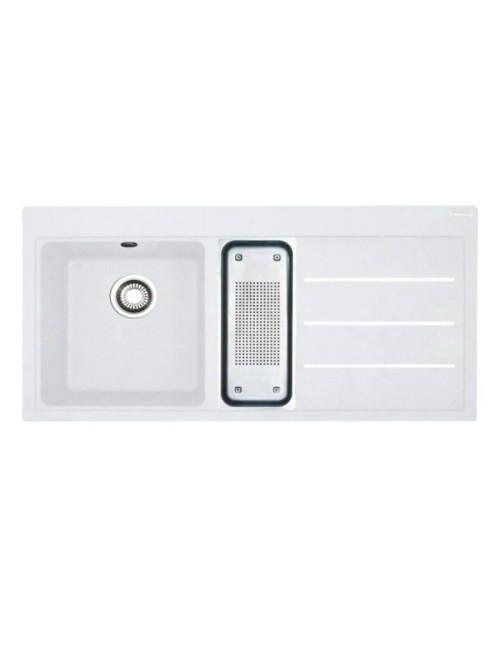 Lavello cucina 2 vasche Franke TFF651 Mythos Fusion da incasso bianco 100x50.5 cm. gocciolatoio destro
