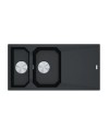 Lavello cucina 2 vasche Franke FXG661 gocciolatoio reversibile fragranite 100x50 cm. nero