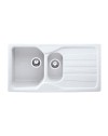 Lavello cucina 2 vasche Franke Calypso COG651 bianco gocciolatoio reversibile 97x50 cm.