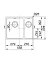 Lavello cucina 2 vasche Franke Kubus KBG 160 sottotop fragranite avena 55.8x46 cm.