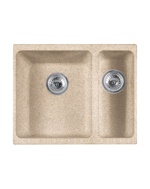 Lavello cucina 2 vasche Franke Kubus KBG 160 sottotop fragranite avena 55.8x46 cm.
