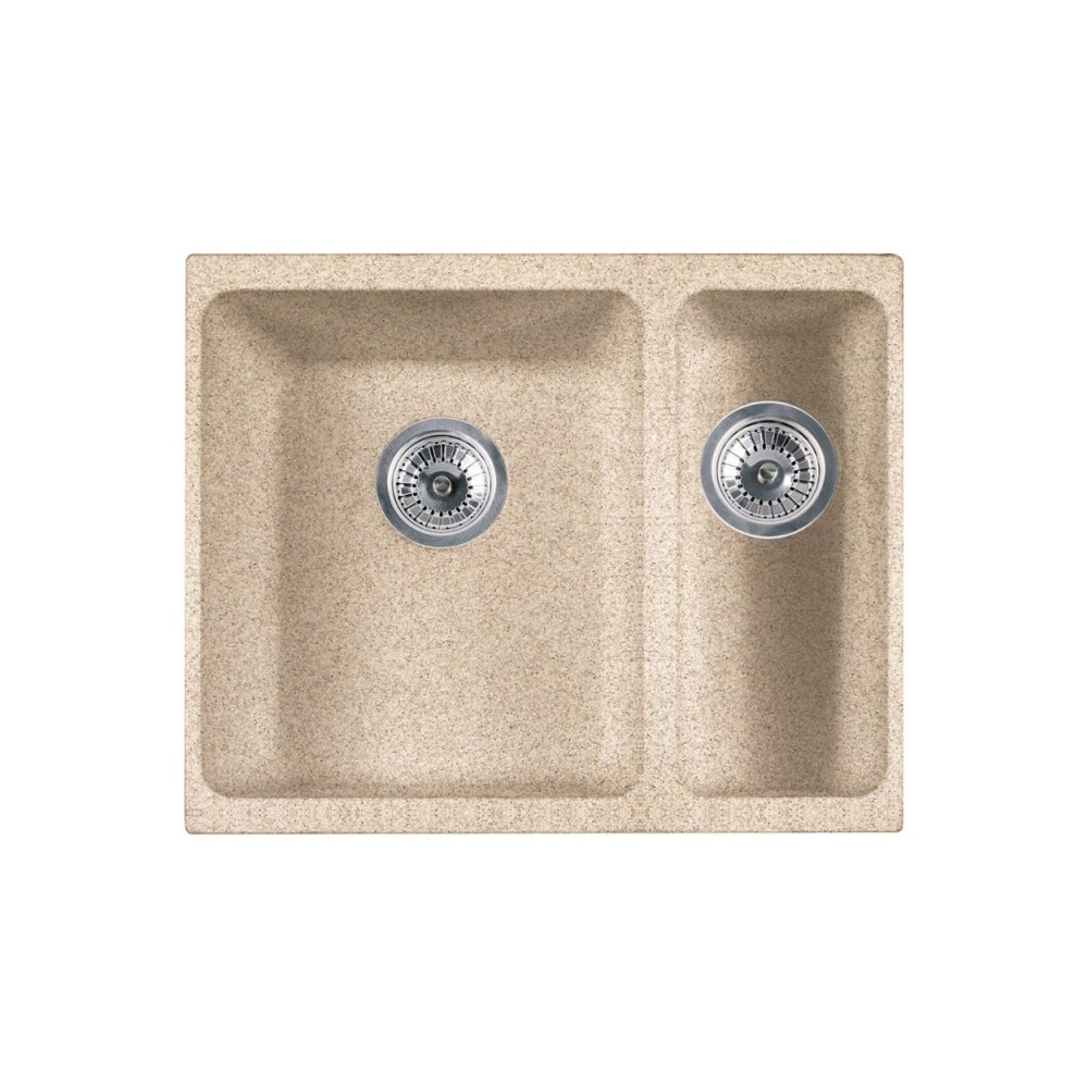 Lavello cucina 2 vasche Franke Kubus KBG 160 sottotop fragranite avena 55.8x46 cm.