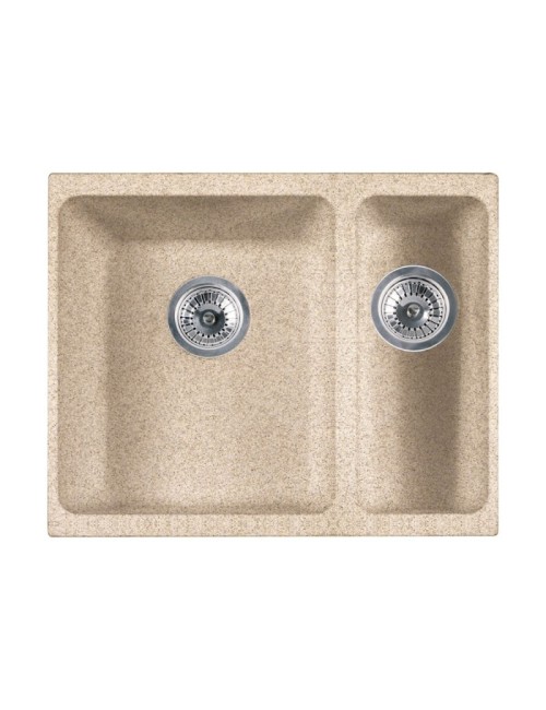 Lavello cucina 2 vasche Franke Kubus KBG 160 sottotop fragranite avena 55.8x46 cm.