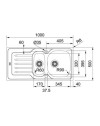 Lavello 2 vasche Franke OLL651 100x50 inox gocciolatoio destro