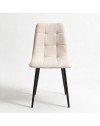 Set 6 Sedie imbottite in tessuto beige Fender con gambe in metallo nero