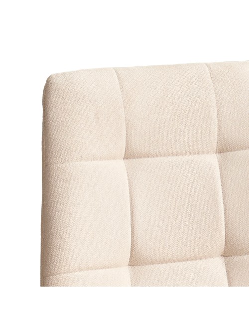 Set 6 Sedie imbottite in tessuto beige Fender con gambe in metallo nero