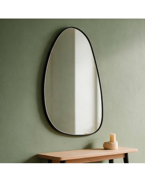 Specchio asimmetrico con cornice Nera 51x66H SPECCHIO4 Design e Armonia Unica