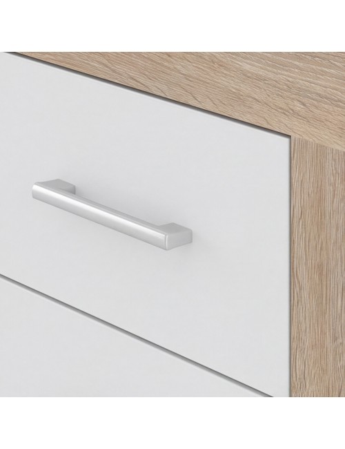 Cassettiera 4 Cassetti Rovere con Frontali Colore Bianco Sara 98x40x82h