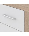 Cassettiera comò 4 cassetti rovere con frontali colore bianco Sara 98x40x82h