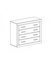 Cassettiera comò 4 cassetti rovere con frontali colore bianco Sara 98x40x82h