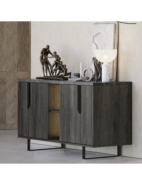 Madia 4 Ante Palissandro Nero Zaira 165x49x83h Prezzo