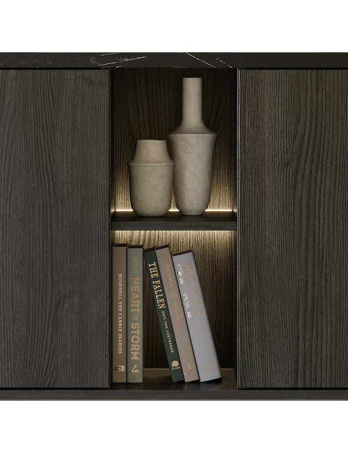 Madia 4 Ante Palissandro Nero Zaira 165x49x83h Prezzo