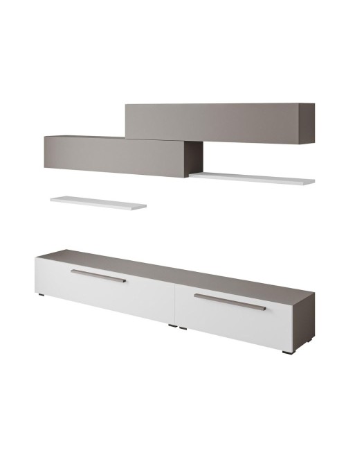 Parete attrezzata Kombat 260 colore bianco e light mocha