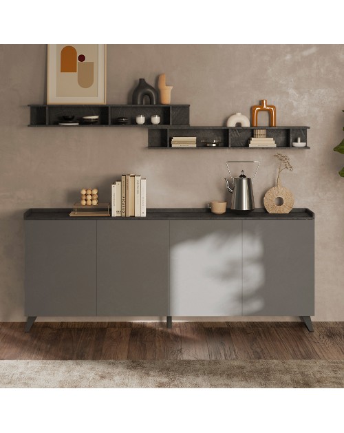 Madia 4 ante Polan 241x42x99h colore ardesia piombo