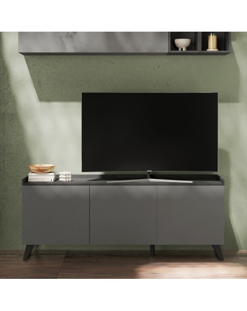 Mobile porta Tv 3 ante Polan 181x42x72h colore ardesia piombo