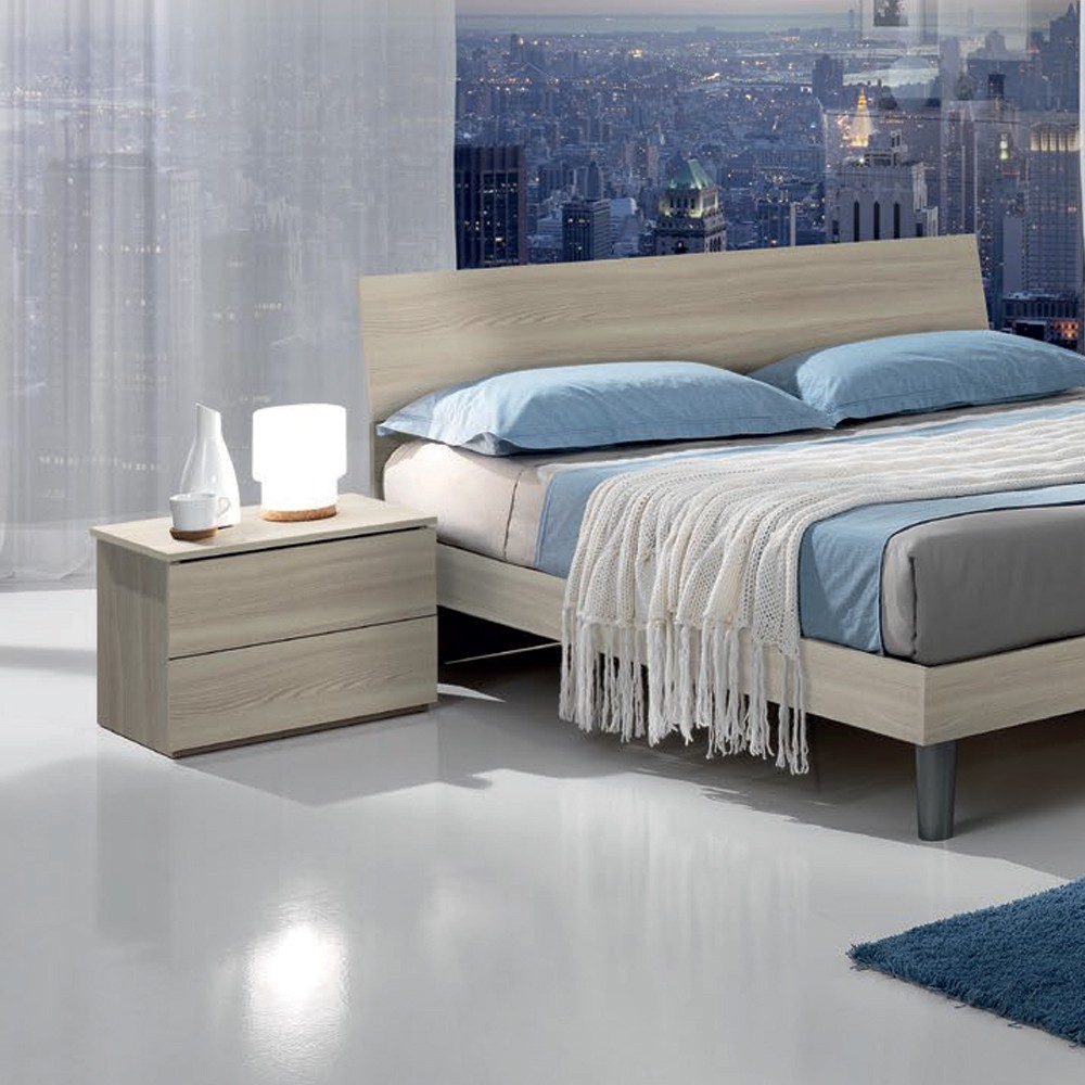Comodino 2 cassetti olmo Manitoba