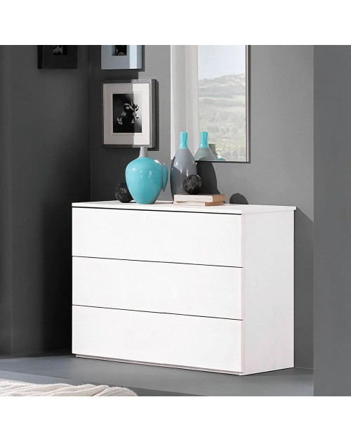 Comò 3 cassetti Manitoba colore bianco