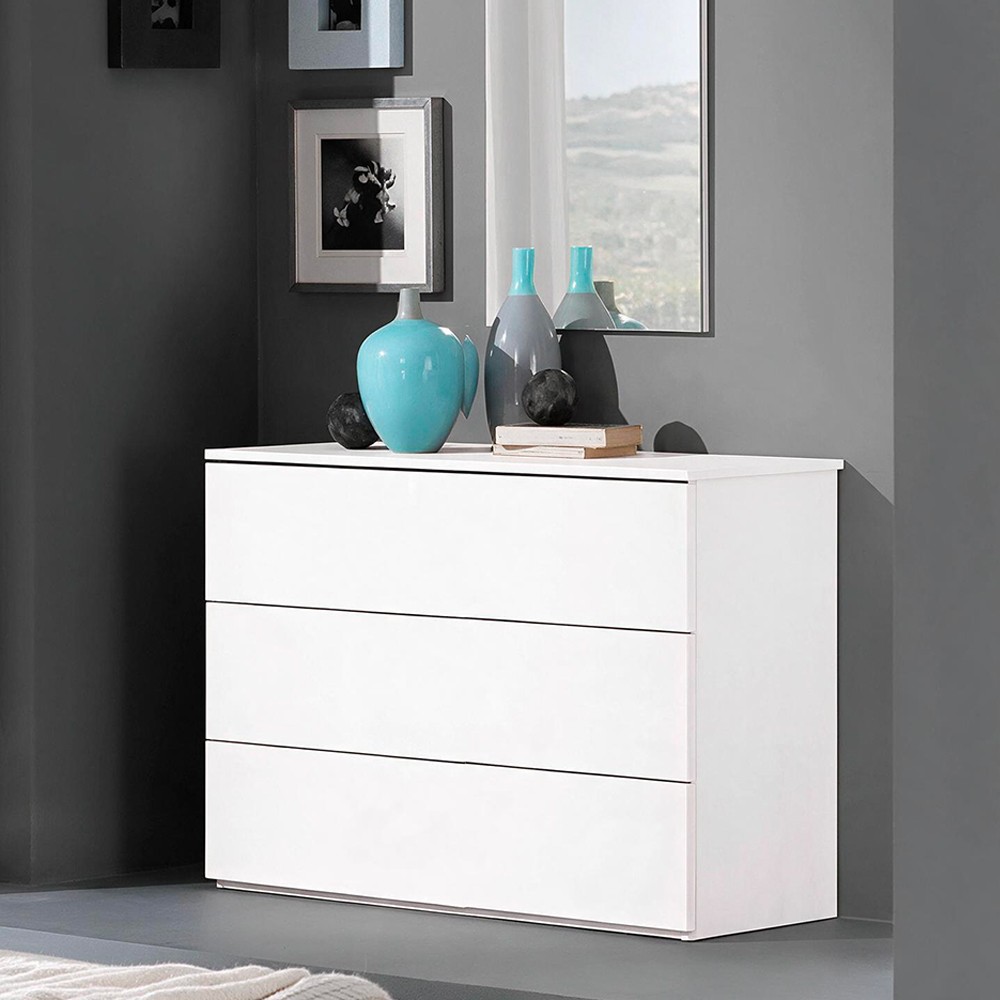 Comò 3 cassetti Manitoba colore bianco