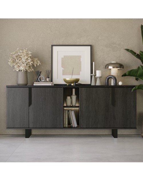 Madia 4 ante palissandro nero Zaira 205x49x83h
