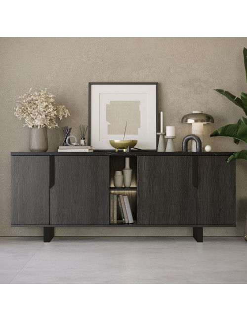 Madia 4 Ante Palissandro Nero Zaira 205x49x83h Prezzo